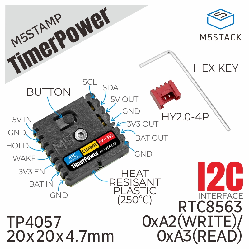 M5Stack - M5Stack Offizielle M5Stamp Timer Power (BM8563)